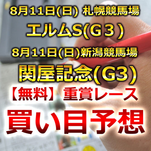 【札幌競馬予想･新潟競馬予想】エルムS[G3]･関屋記念[G3]無料買い目予想